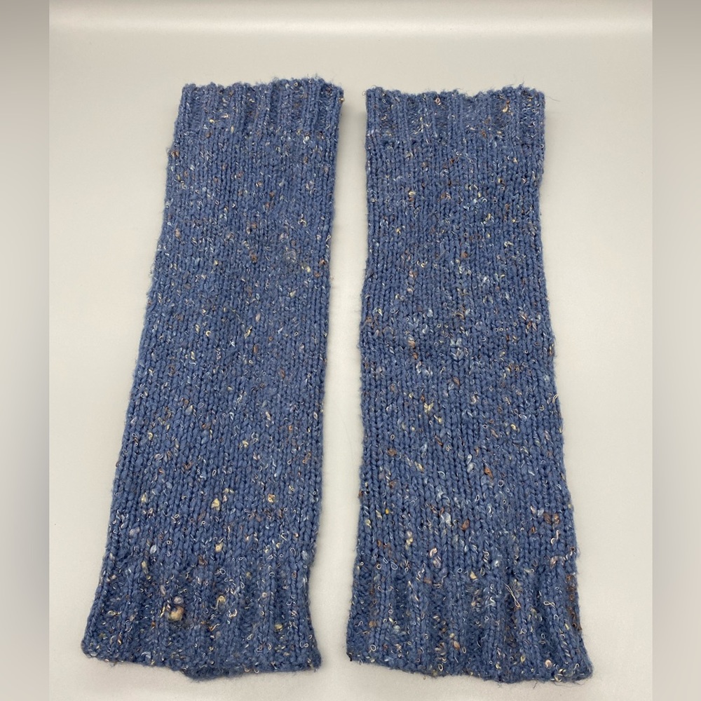 SOLD Vintage Blue Thick Knit Button Leg Warmers OS - Picture 2 of 5